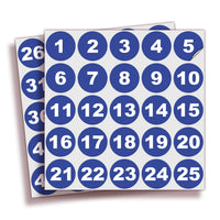Consecutive Number Stickers 1–50 — Vinyl Inventory & Bin Labels