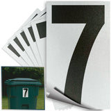 Number 7 black on reflective background, 5 inch vinyl sticker