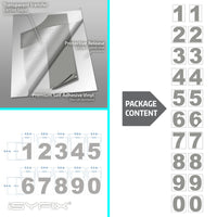iSYFIX vinyl number stickers – Silver