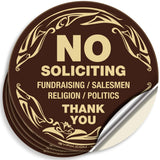 No Soliciting Signs – Vinyl Stickers, 4-Pack, 5 x 5 in, 3 Colors
