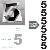 Number 5 vinyl sticker – black, 6 inch, in use