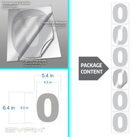 Number 0 vinyl sticker – reflective, 6 inch, in use