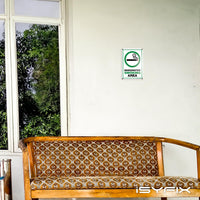 Designated Smoking Area aluminum sign, style D (green & black, framed), 7 x 10 in