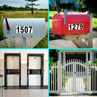 Black vinyl number stickers with background - product gallery