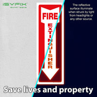 Fire extinguisher sign sticker – reflective adhesive vinyl, 5-pack, view 2