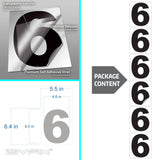 Number 6 vinyl sticker – black, 6 inch, in use