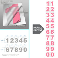 iSYFIX vinyl number stickers – Pink