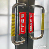 #Brushed Silver / Red Vertical