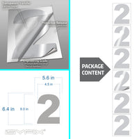 Number 2 vinyl sticker – reflective, 6 inch, in use