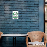 Designated Smoking Area aluminum sign, style C (green & black), 7 x 10 in