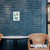 Designated Smoking Area aluminum sign, style C (green & black), 7 x 10 in
