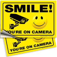 Smile You're on Camera Sign – Aluminum, Vinyl & Plastic