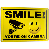Smile You're on Camera Sign – Aluminum, Vinyl & Plastic
