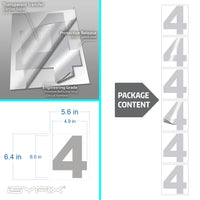 Number 4 vinyl sticker – reflective, 6 inch, in use