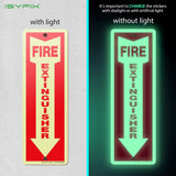 Fire extinguisher sign – glow in the dark aluminum, 10-pack