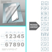 iSYFIX vinyl number stickers – Reflective White-Silver