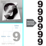 Number 9 vinyl sticker – black, 6 inch, in use