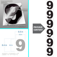 Number 9 vinyl sticker – black, 6 inch, in use