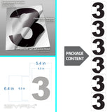 Number 3 vinyl sticker – black, 6 inch, in use