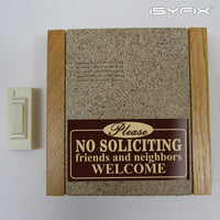 No soliciting sign sticker – brown, size reference