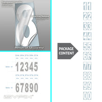 iSYFIX vinyl number stickers – White (Narrow)