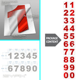 iSYFIX vinyl number stickers – Reflective Red