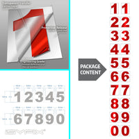 iSYFIX vinyl number stickers – Reflective Red