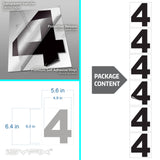 Number 4 vinyl sticker – black, 6 inch, in use