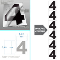 Number 4 vinyl sticker – black, 6 inch, in use