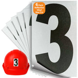 Number 3 black on reflective background, 2 inch vinyl sticker