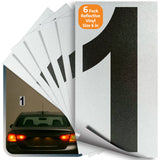 Number 1 black on reflective background, 6 inch vinyl sticker