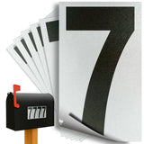 Number 7 black on reflective background, 3 inch vinyl sticker