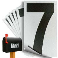 Number 7 black on reflective background, 3 inch vinyl sticker
