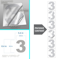 Number 3 vinyl sticker – reflective, 6 inch, in use