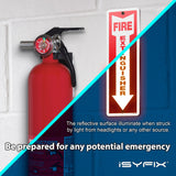 Fire extinguisher sign – reflective aluminum, 5-pack, view 2