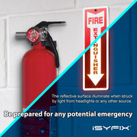 Fire extinguisher sign – reflective aluminum, 5-pack, view 2