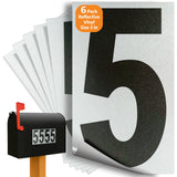 Number 5 black on reflective background, 3 inch vinyl sticker