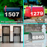 Vinyl number stickers – white, 6 inch, in use