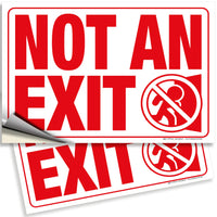 Not an Exit Sign Stickers – Vinyl Decals, 2-Pack, 10 x 7 in