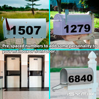 Vinyl number stickers – black, 6 inch, in use
