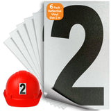 Number 2 black on reflective background, 2 inch vinyl sticker