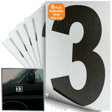 Number 3 black on reflective background, 4 inch vinyl sticker