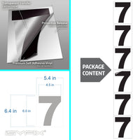Number 7 vinyl sticker – black, 6 inch, in use