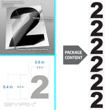 Number 2 vinyl sticker – black, 6 inch, in use