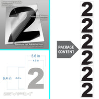 Number 2 vinyl sticker – black, 6 inch, in use