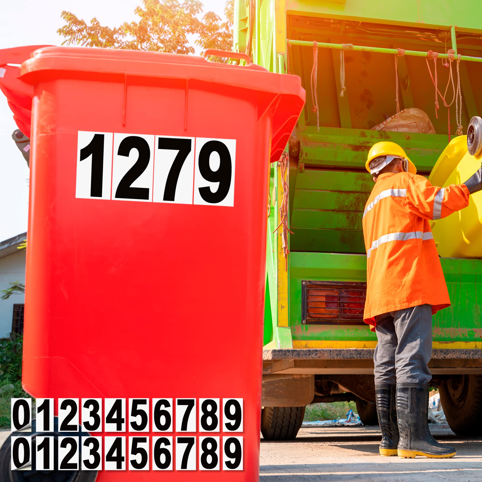 Vinyl Number Stickers with Background Set