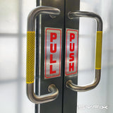 #Red / Brushed Silver Vertical