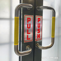 #Red / Brushed Silver Vertical