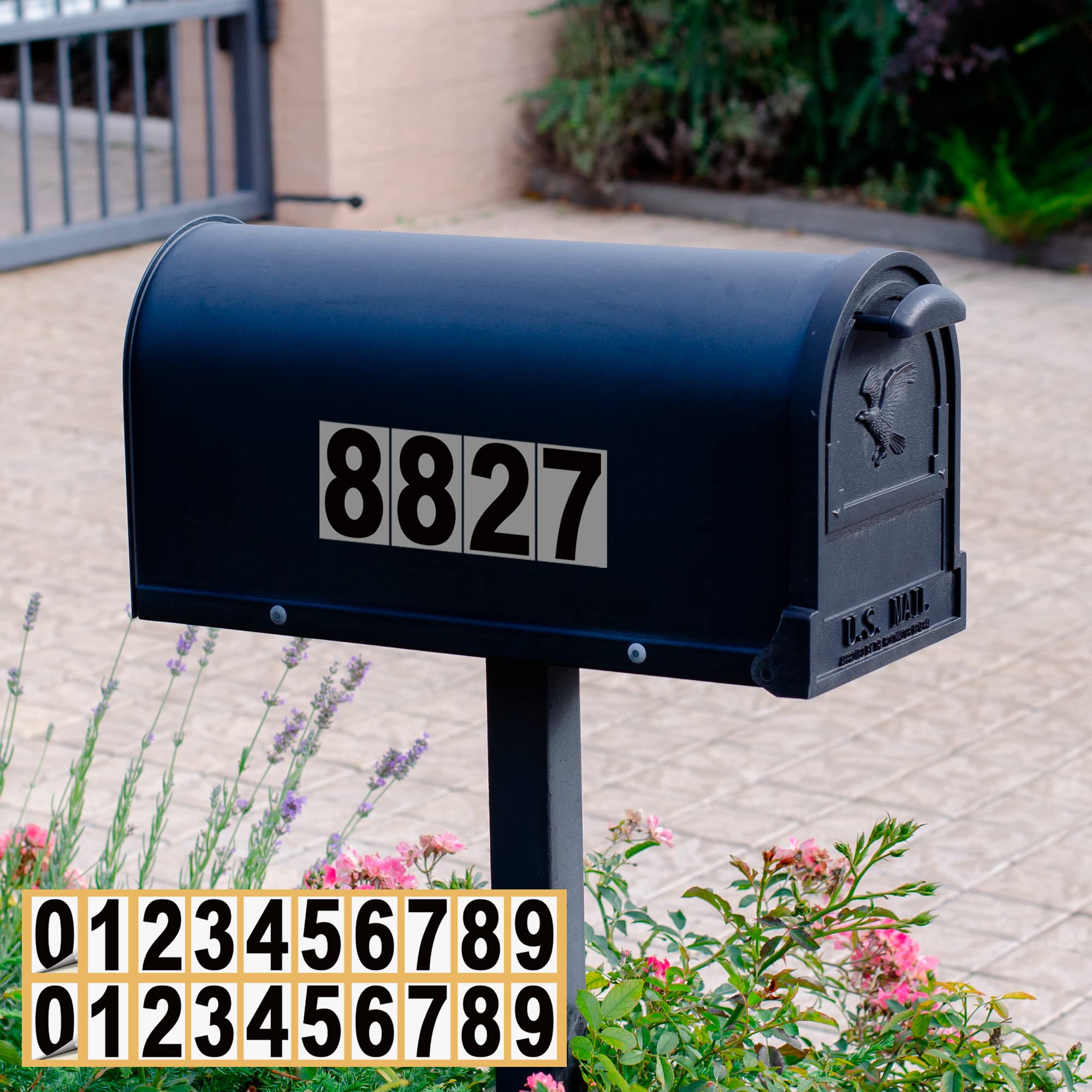 Vinyl Number Stickers with Background Set