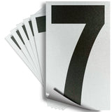 Number 7 black on reflective background, 2 inch vinyl sticker